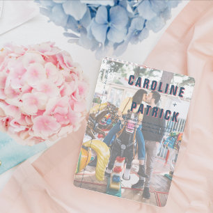 Modernes Minimal   Foto-Hochzeitdetails & Einladung