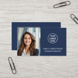 Modernes Minimal Foto Logo QR Professional Visitenkarte