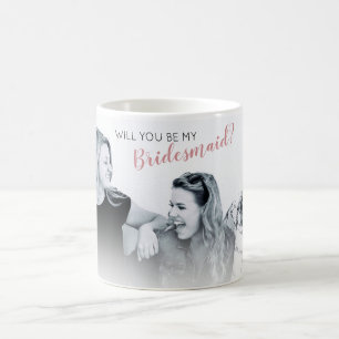 Modernes Minimal-Foto  Werden Sie meine Bridesmaid Kaffeetasse