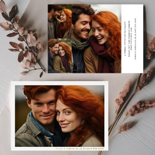 Modernes Minimal Frame Multi-Foto Save the Date Folieneinladung