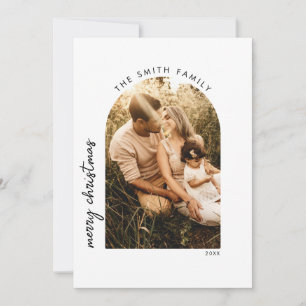 Modernes Minimal-frohe Weihnachtsgeschichte Foto Feiertagskarte