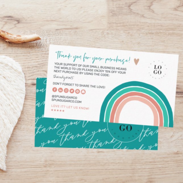 Modernes Minimal | Fröhlicher Regenbogen Vielen Da Visitenkarte (Von Creator hochgeladen)