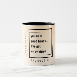 Modernes Minimal Funny Motivierend Radiologist Gif Zweifarbige Tasse