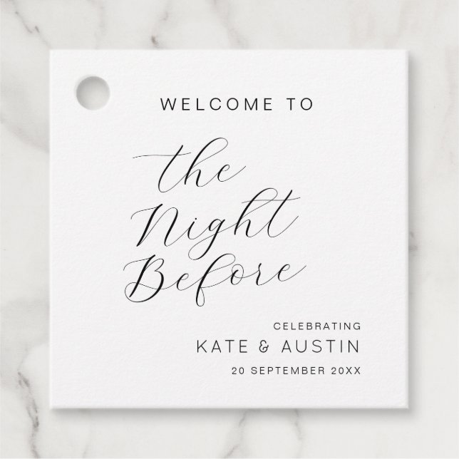 Modernes Minimal für die Nacht vor Geschenkanhänger (Vorderseite)