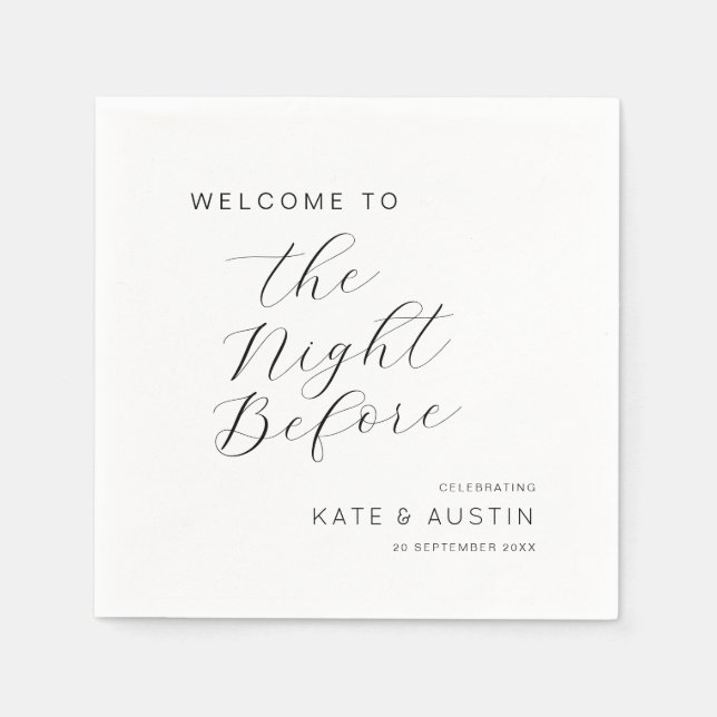 Modernes Minimal für die Nacht vor Serviette (Vorderseite)