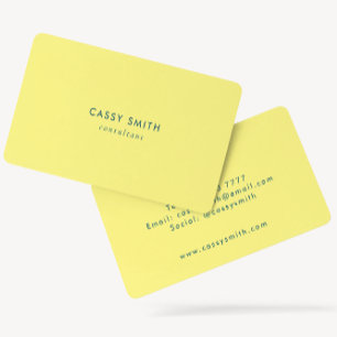 Modernes Minimal-Gelb Aquamarin Lila Beruflich Visitenkarte