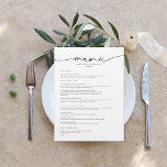 Modernes Minimal | Hochzeitsmenü Menükarte<br><div class="desc">Schöne Menükarten, um Ihre Tischeinstellungen bei Ihrer Hochzeit oder beim nächsten Party zu ergänzen. Weniger kann mehr sein. Das ist die Inspiration für diese moderne, minimalistische Hochzeitskollektion. Mit trendigen Schriftart und Layouts in minimalem modernem Stil. Verstehen Sie es nicht verdreht... minimal ist nicht gemein fehlend, schlicht oder langweilig... stattdessen denken...</div>