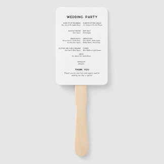 Modernes Minimal-Hochzeitsprogramm Fächer