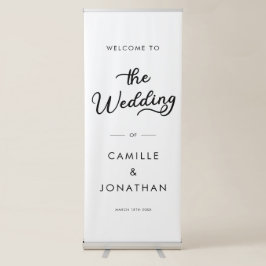 Modernes Minimal-Hochzeitwillkommen Retraktierbare Ausziehbarer Banner