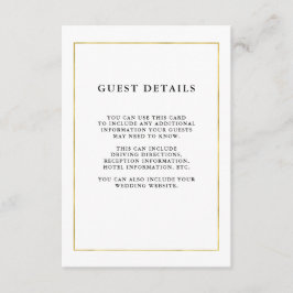 Modernes Minimal | Imitate Gold Border Guest Detai Begleitkarte