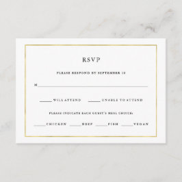 Modernes Minimal | Imitate Gold Border Meet Choice RSVP Karte
