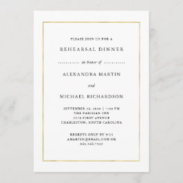 Modernes Minimal | Imitate Gold Border Probe Dinne Einladung