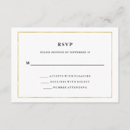 Modernes Minimal | Imitate Gold Border UAWG RSVP Karte