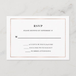 Modernes Minimal | Imitate Rose Gold Border UAWG RSVP Karte