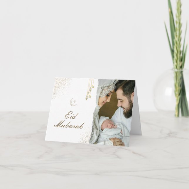 Modernes Minimal Islamisches Eid Mubarak-Foto (Vorderseite)