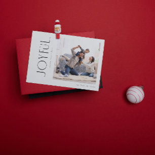 Modernes Minimal Joyful Family Foto Weihnachten