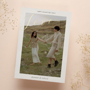 Modernes Minimal Liebe Script Foto Valentine Folien Feiertagskarte