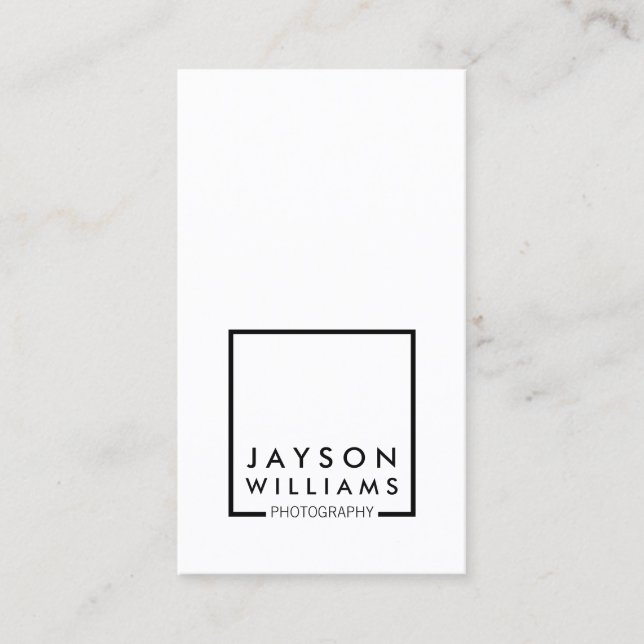 Modernes Minimal-Logo für Fotografen I Visitenkarte (Vorderseite)
