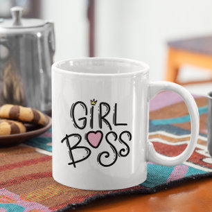 Modernes Minimal-MÄDCHEN-BOSS   Retro Typografie Kaffeetasse