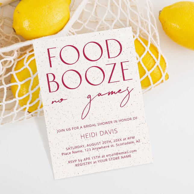 Modernes Minimal Magenta No Games Brautparty Einladung (Von Creator hochgeladen)