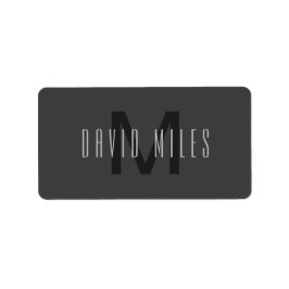 Modernes Minimal Monogram Design bearbeitbar Dunke Adressaufkleber