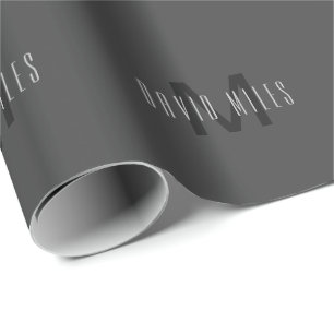 Modernes Minimal Monogram Design bearbeitbar Dunke Geschenkpapier