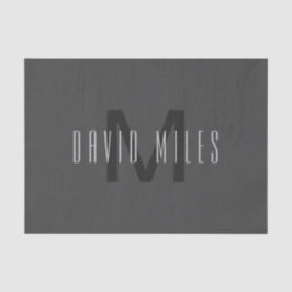 Modernes Minimal Monogram Design bearbeitbar Dunke Seidenpapier