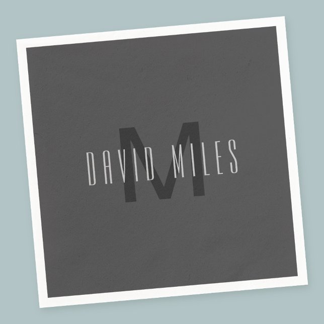 Modernes Minimal Monogram Design bearbeitbar Dunke Serviette (Von Creator hochgeladen)