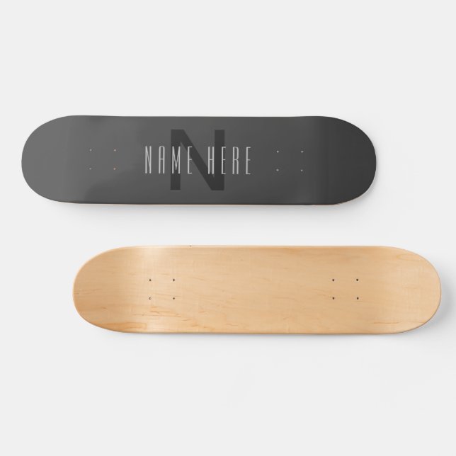 Modernes Minimal Monogram Design bearbeitbar Dunke Skateboard (Horizontal)