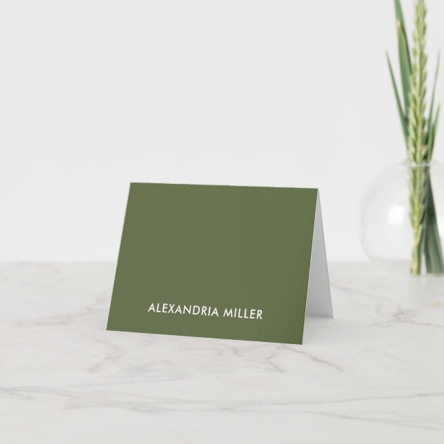 Modernes Minimal Monogram Name Olive (Vorderseite)
