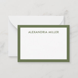 Modernes Minimal Monogram Name Olive Mitteilungskarte