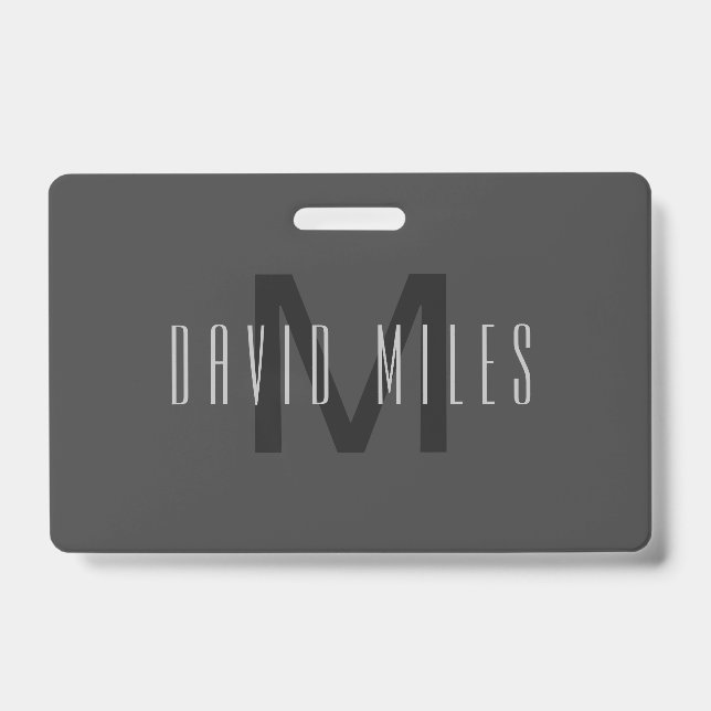 Modernes Minimal-Monogramm-Design, editierbar, dun Ausweis (Vorderseite)