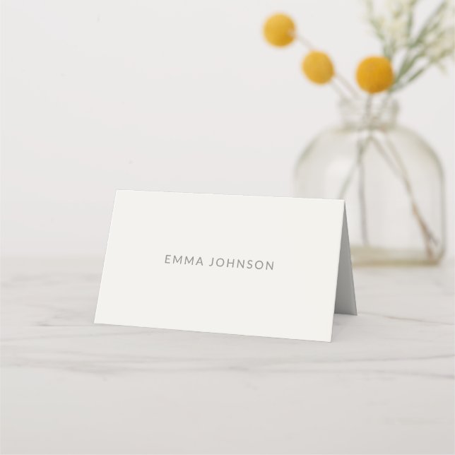 Modernes Minimal Monogramm Hochzeit Platzkarte (Vorderseite)