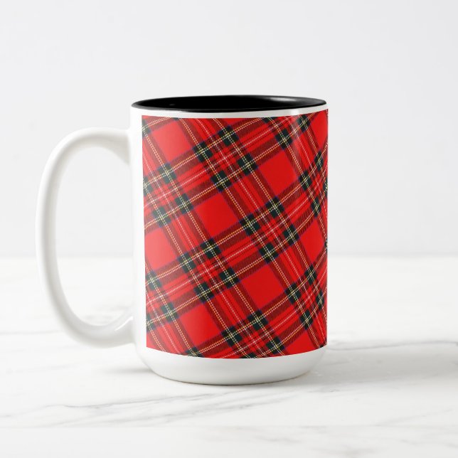 Modernes Minimal Muster Zweifarbige Tasse (Links)