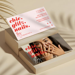Modernes Minimal Nail Salon Business Foto Foto Visitenkarte