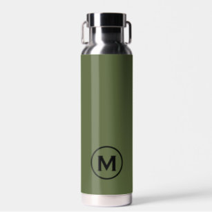 Modernes Minimal-Olive-Monogramm Trinkflasche