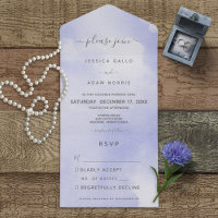 Modernes Minimal Periwinkle Wasserfarbe Kein Abend