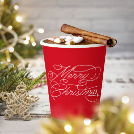 Modernes Minimal Personalisiertes Weihnachtslogo Pappbecher