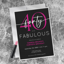 Modernes Minimal Pink Vierzig Fabelhaft Script Geb