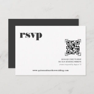 Modernes Minimal QR Code Wedding RSVP