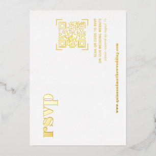 Modernes Minimal QR Code Wedding RSVP Card Folieneinladung