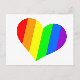 Modernes Minimal-Rainbow-Herz Postkarte