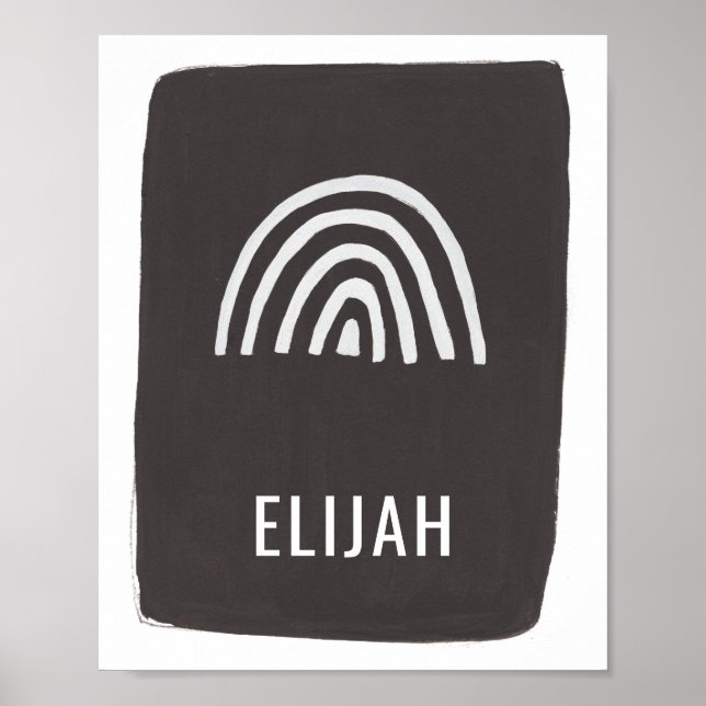 Modernes Minimal Rainbow Name Kinderzimmer Art Bla Poster (Vorne)