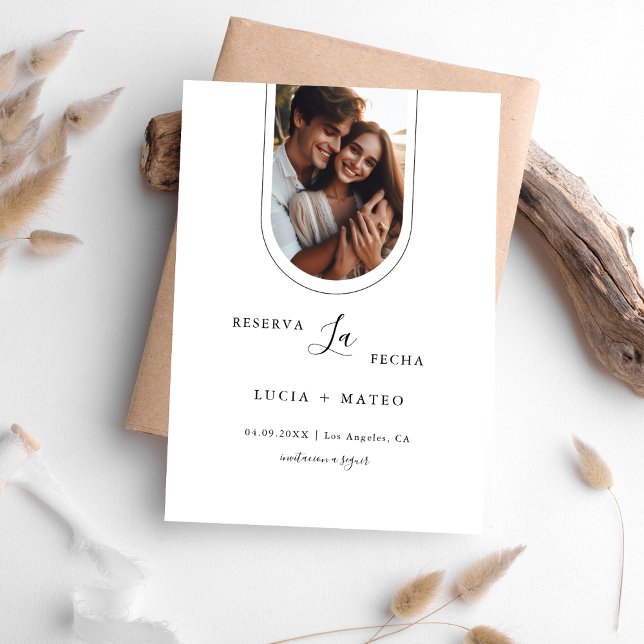 Modernes Minimal Reserva La Fecha Spanisches Foto Save The Date (Von Creator hochgeladen)