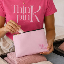 Modernes Minimal Rosa Monogramm Think Pink Freak