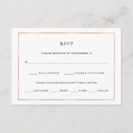 Modernes Minimal | Rose Gold Border Meet Choice UA RSVP Karte