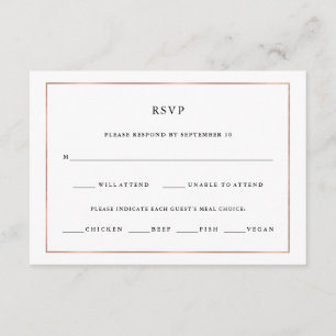 Modernes Minimal   Rose Gold Border Meet Choice UA RSVP Karte