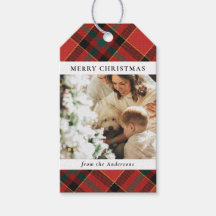 Modernes Minimal Rot & Grün Weihnachtsfamilien Fot