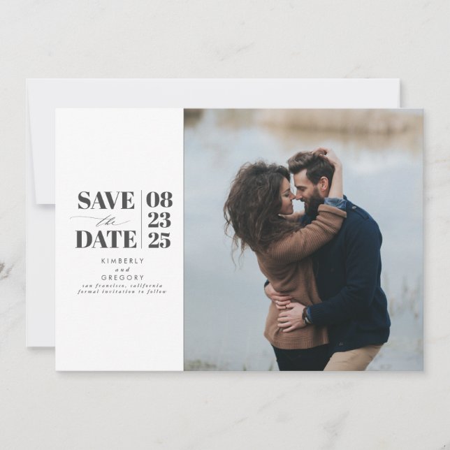 Modernes Minimal-Save the Date-Foto Save The Date (Vorderseite)