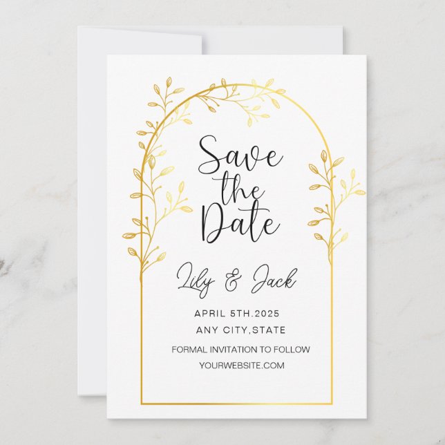 Modernes Minimal Save the Date, Minimal einfach Einladung (Vorderseite)
